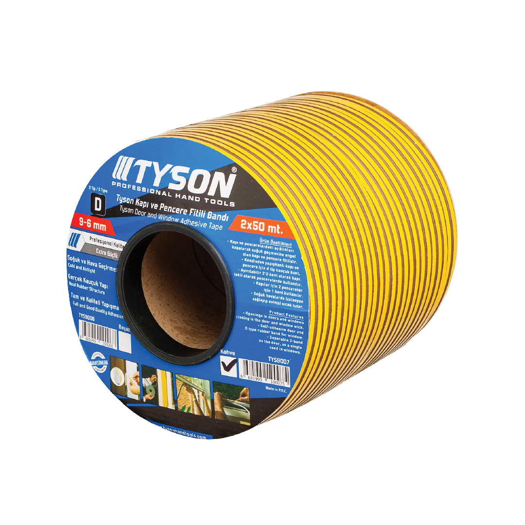 TYSON KAPI FİTİL BANDI KAHVE 9-6MM (8)